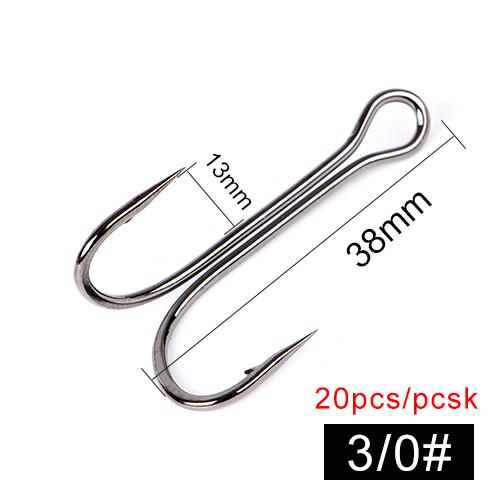 FishKing Double Fishing Hooks Barbed Carp Fishhook for Soft Worm Lure High Carbon Steel Fly Fishing Hook Accessories