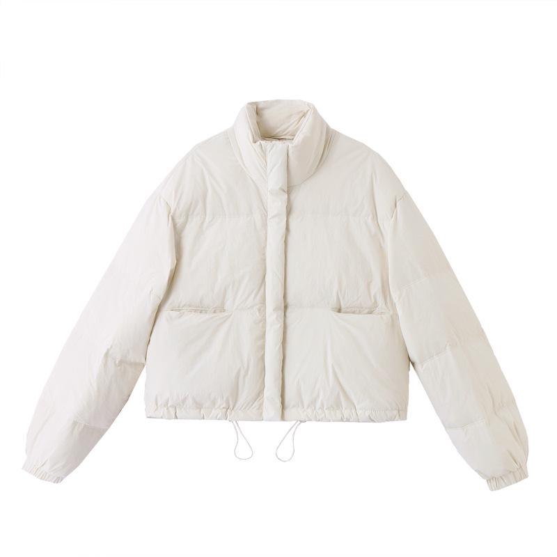 2024 Winter Korean-Inspired Loose Petite Stand-Up Collar Down Jacket for Women