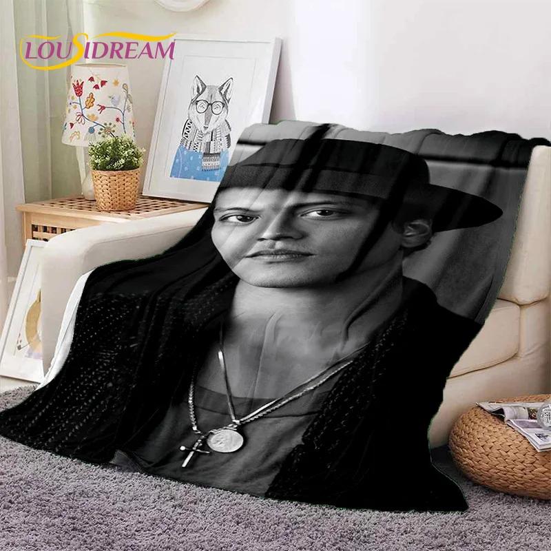 Bruno Mars 3D Sänger Star Weiche Flanelldecke für Betten Schlafzimmer Sofa Picknick, Überwurfdecke zum Zudecken im Freien Freizeit Nickerchen Geschenk