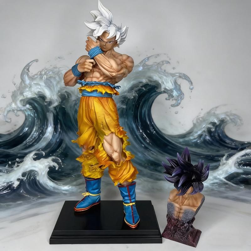 36cm Dragon Ball Figure CK Ultra Instinct Son Goku Action Figure Double Head Statue Anime Model Collect Statue Toy Ornament Gift