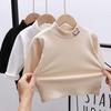 Kids Double Sided De Rong Half Turtleneck Base Layer Warm Long Sleeve T Shirt Boys Girls Autumn Winter Inner Wear Top