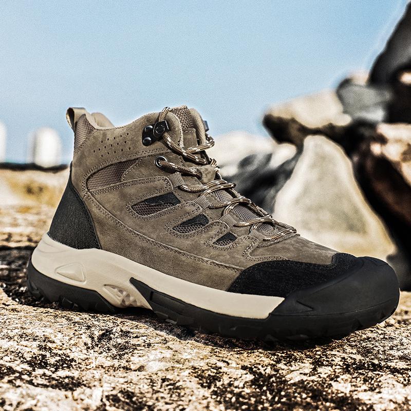 

Дизайнерская спортивная обувь Высокие кроссовки для улицы Походные ботинки для мужчин Противоскользящие и износостойкие Походная обувь для кемпинга Прочная походная обувь 38