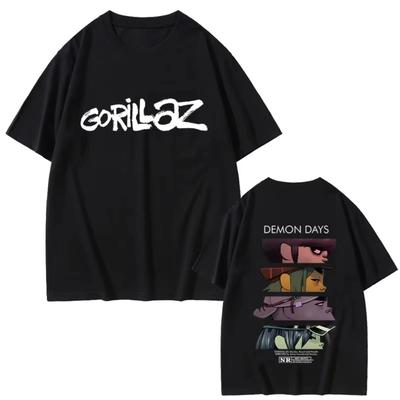 Rock Band Gorillaz Eyes Print Tshirts Unisex Women Hip Hop Fashion Oversized Streetwear Unisex Casual Soft Cotton Oversized T Shirts