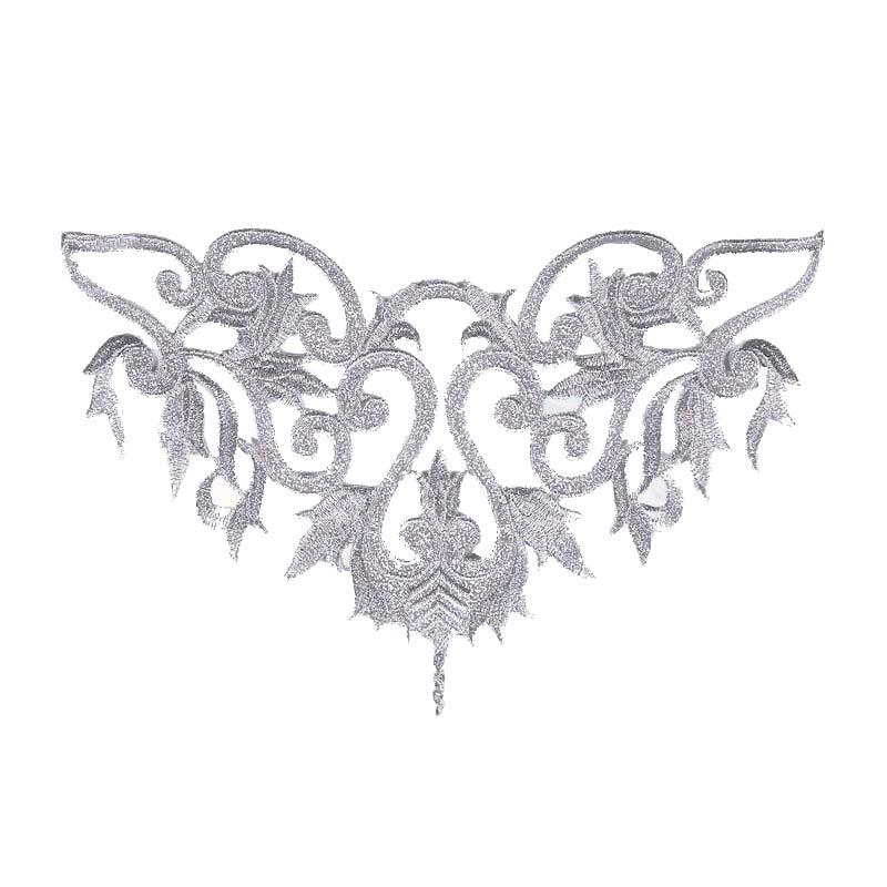 Diy Performance Clothing Decorative Iron-on Patch Sticker Embroidery Gold Silver Thread Yarn Costume Dress Geometric Applique