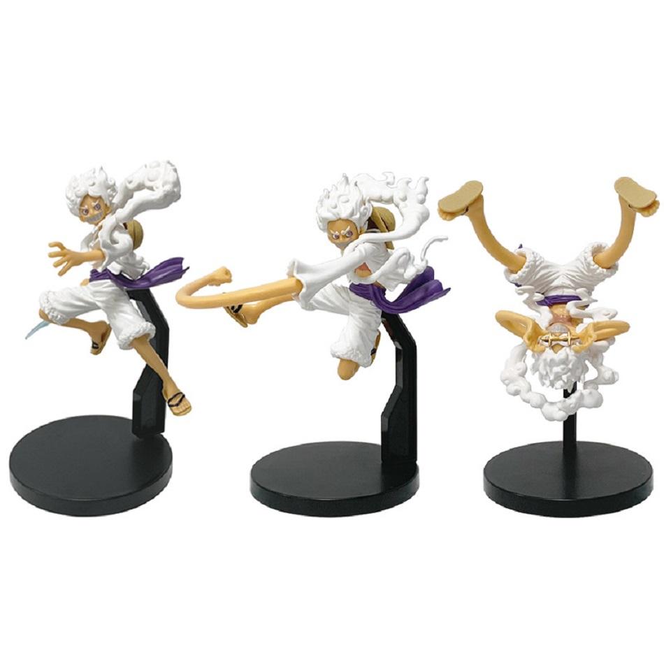 18CM/3pcs One Piece Anime Peripheral Figure Nika form Gear Five Monkey D Luffy Figures Doll Statue Pvc Model Toy Christmas Gifts