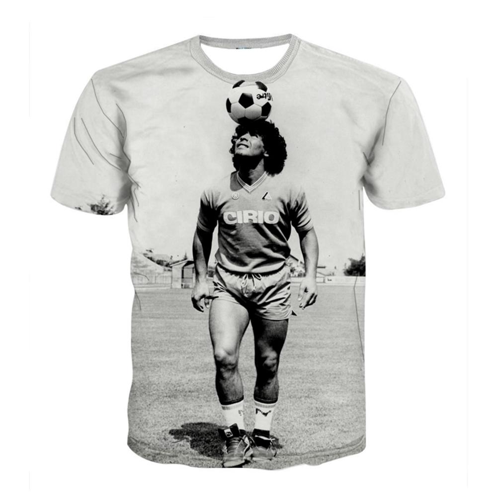 Summer  Fashionable Football Star Creative 3D Printing Support Football Fan Personalized Casual T-shirt