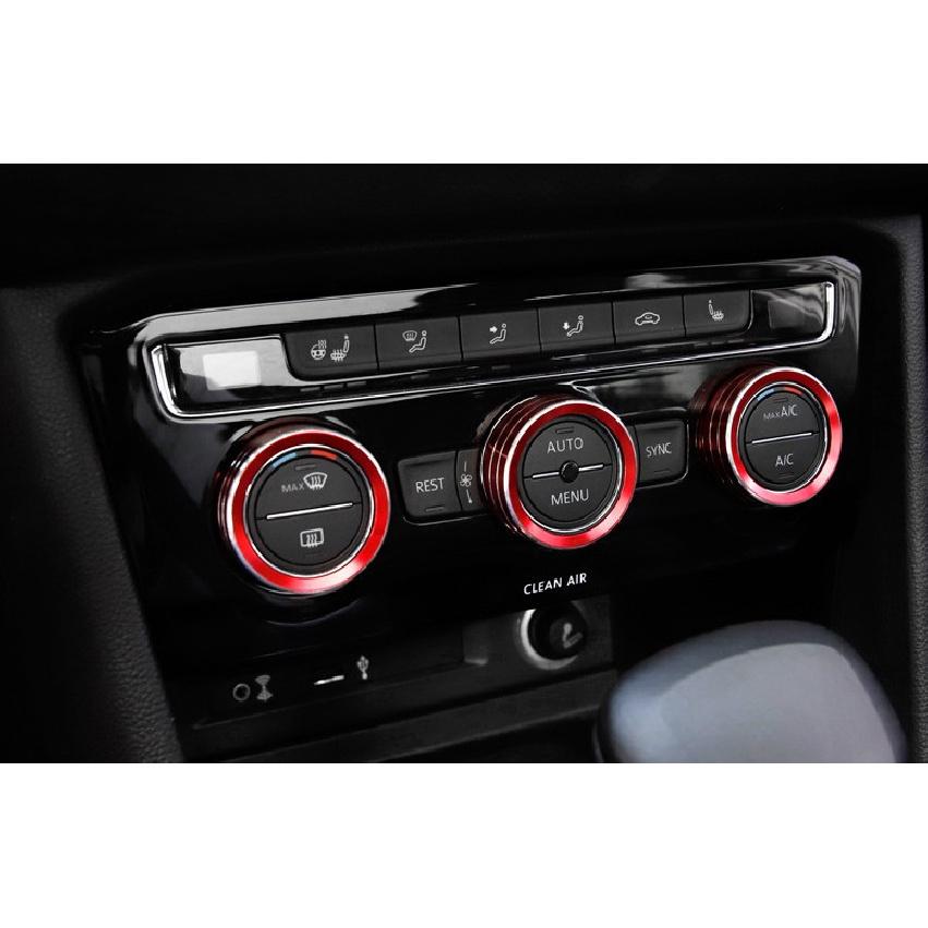 For Volkswagen Jetta Mk7 2019-2022 Red Aluminum Central Console AC Switch Trim