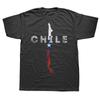 Mapa Chile Flaga Chile Pamiątka z Chile Koszulka Styl Letni Graficzna Bawełna Streetwear Krótki Rękaw Prezenty Urodzinowe Koszulka Odzież Męska