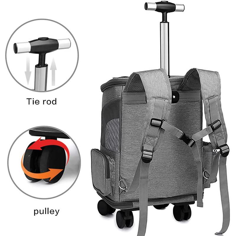 Pet Carrier Backpack Cat Stroller Travel Carrier Car Seat for Small Dogs Cats Puppies Cat Backpack Removable Rolling Wheels