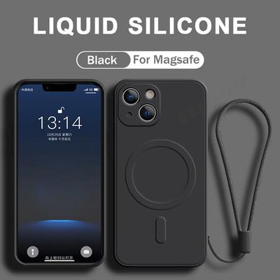 Official Magnetic Case for For Iphone 16 14 11 12 13 Mini 1 Pro Max 8 Plus X XR XS MAX Phone Soft Protector Lanyard Cover