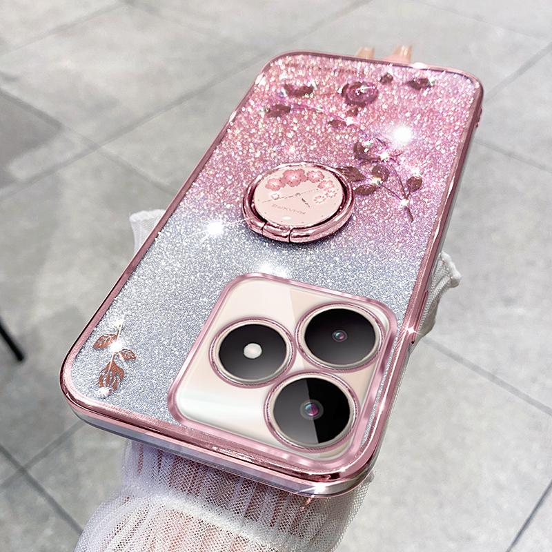 KADEM For Xiaomi Redmi 13 5G/13 4G/Poco M6 4G Kickstand Case Rhinestone Soft TPU Phone Cover