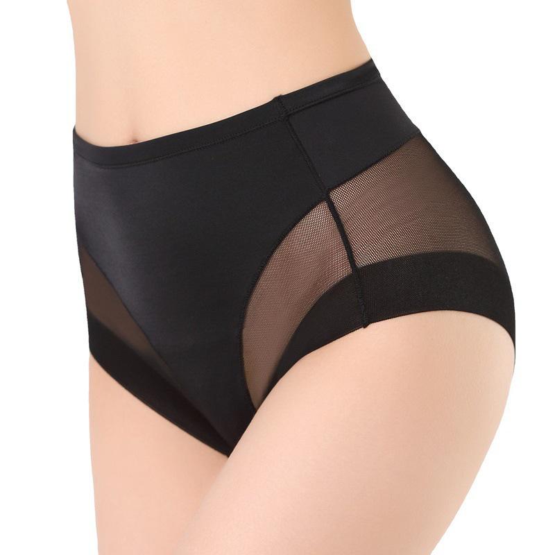 Women's Mid-Waist Briefs - Transparent Mesh, Comfortable Ice Silk, Plus Size