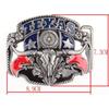Wild West TEXAS Cowboy Belt Bull Skull Head Metal Buckle American Texan Pride Fashion Waistband For Men