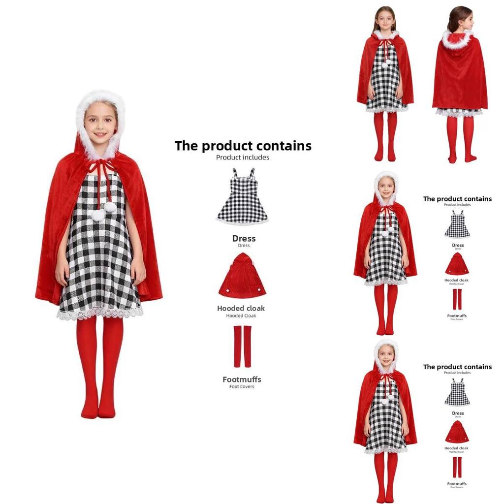 How The Grinch Stole Christmas Cindy Cosplay Costume For Girls With Soft Polyester Fabric For Holiday Performance