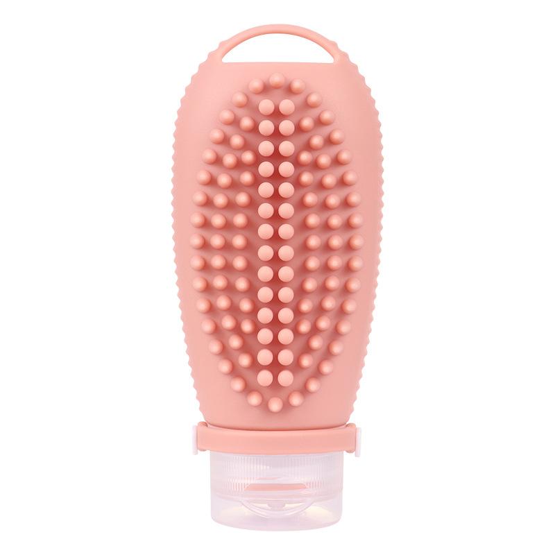 Silicone Portable Business Trip Shampoo Massage Brush Lotion Bottle Shampoo Brush Two-in-One Travel Sub-Bottle