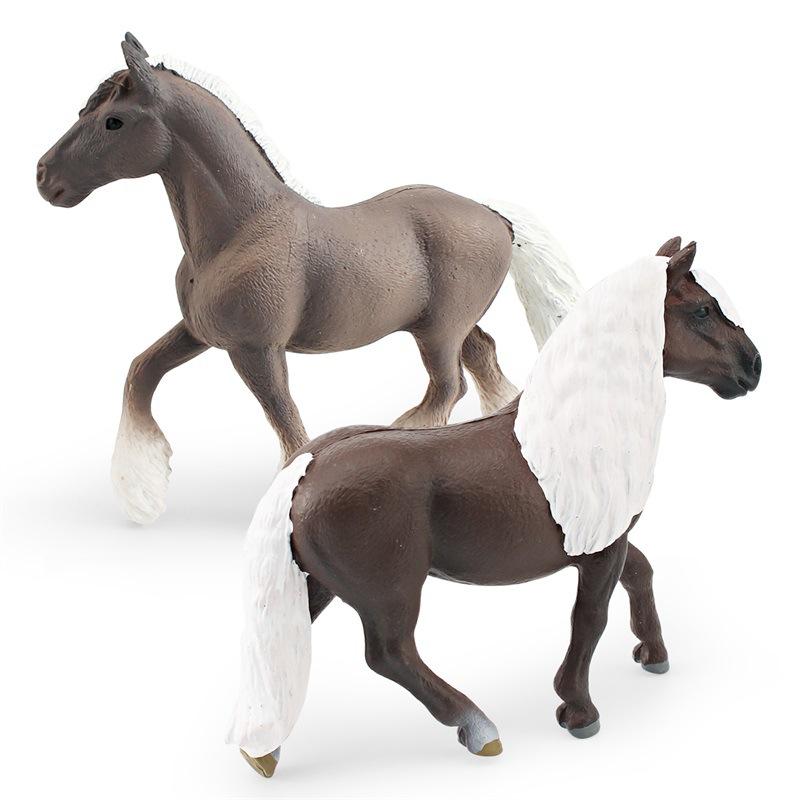 Simulated Forest Animal Steed Model Spotted Mare Black Forest Horse Pint Stallion Tabletop Static Ornament