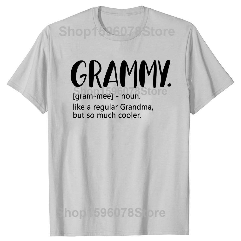 Grammy Jak Zwykła Babcia Ale Dużo Fajniejsza Koszulki Męskie Damskie Moda Codzienna Koszulka 100% Bawełna Luźna Oversize Koszulka