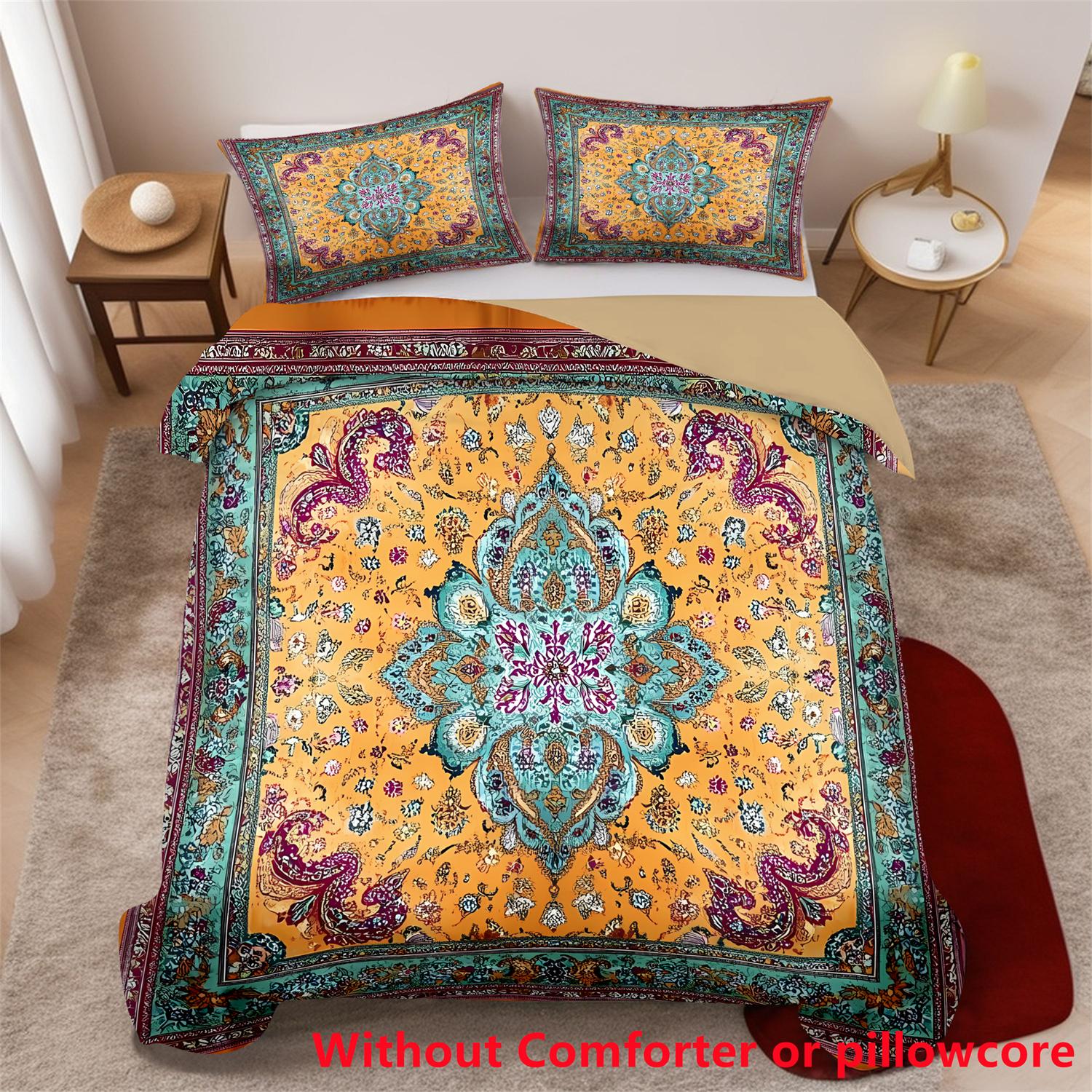 

New Bohemian Style 3D Printed Bedding Cover Pillowcase European And American Retro Ethnic Colorful Style Duvet Cover Sets 135x200cm 2pcs