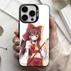 H-Hakurei Reimu T-Touhou Phone Case For iPhone17,16,15,14,13,12,11 Plus,Pro Max Black Candy Silver Plated Cover