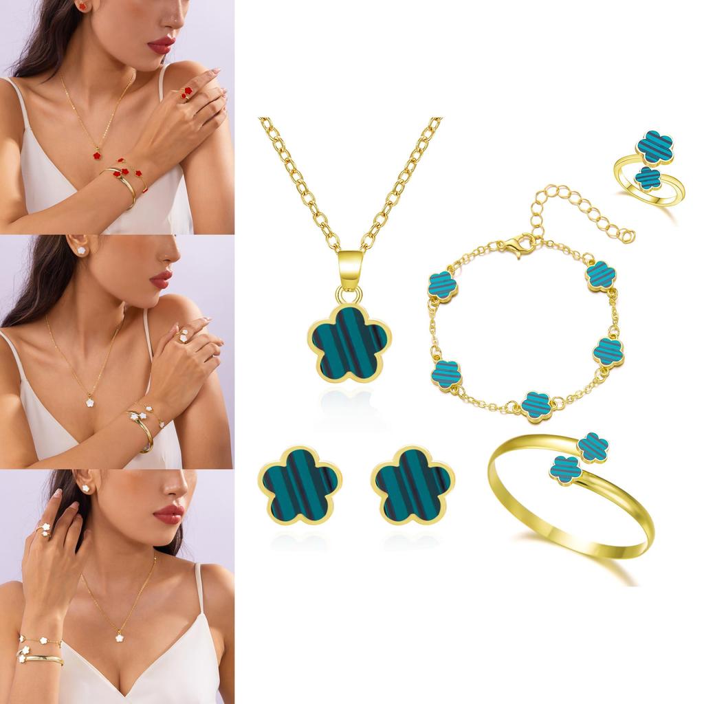 Floral Petals Jewelry Set For Women With Alloy And Plate Material Perfect For Gift Occasions