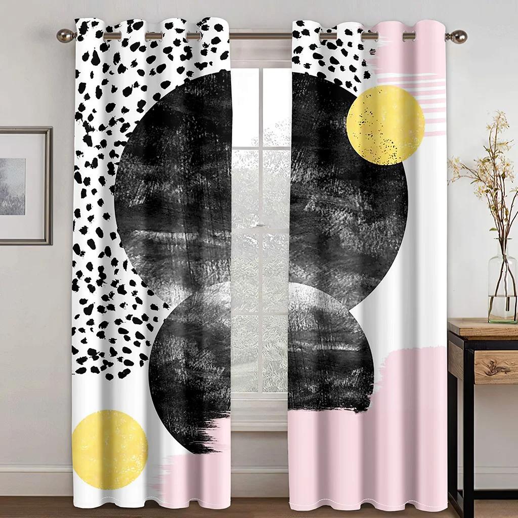 

Персонализированный абстрактный элегантный узор с высоким затемнением, современная роскошная затемняющая штора для спальни, гостиной, дома, многоцветная W55 X H120cm X 2&Grommet Top