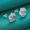 Silver Color Fashion Jewelry Flower Earrings