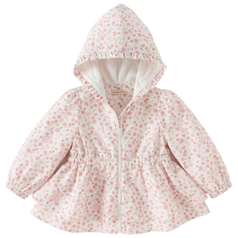 DAVE & BELLA Girls  Waterproof Hooded Floral Jacket 90cm