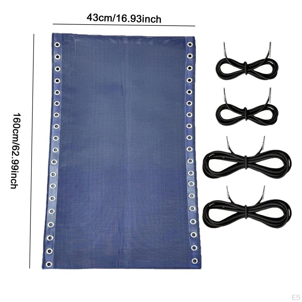 Chair Replacement Fabric 160x43 cm Folding Lounge Repair Cloth with Cords Kit