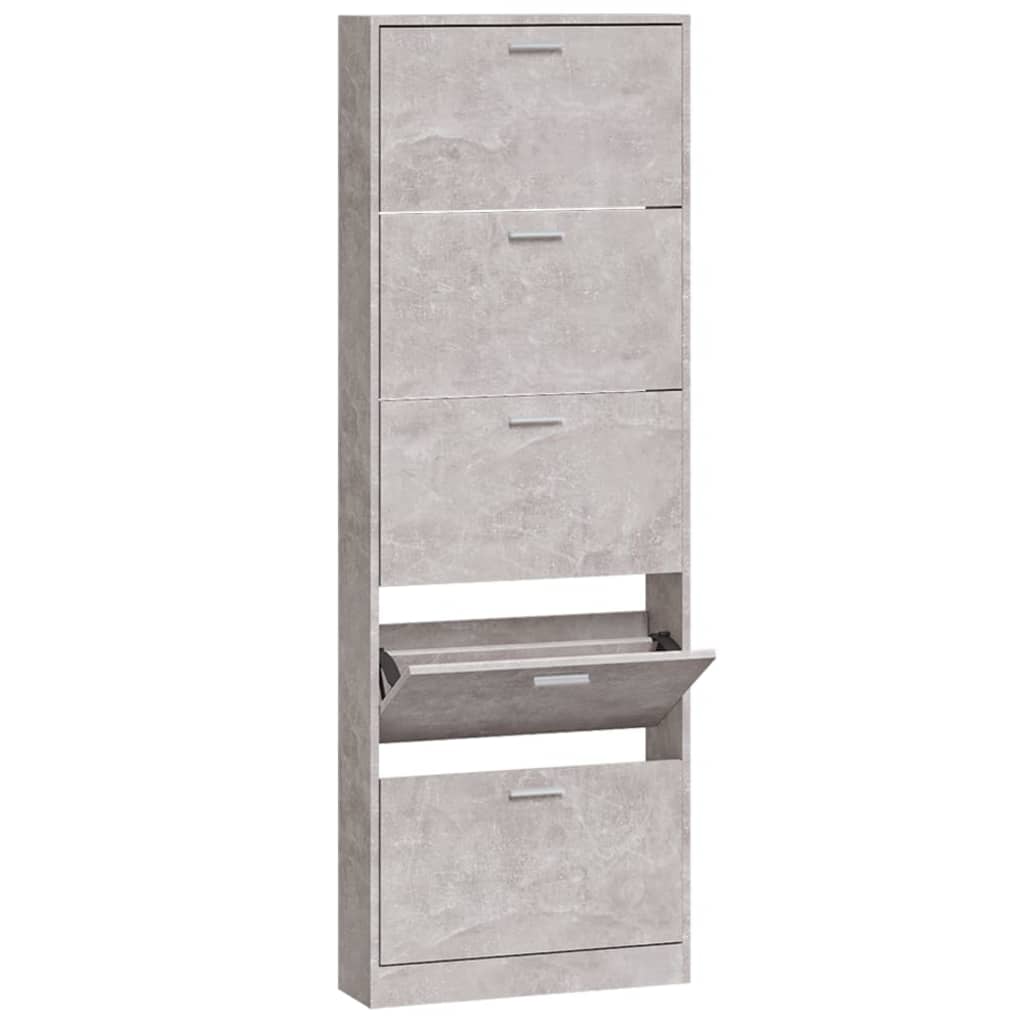 Vidaxl Szafa Na Buty, Szarość Betonu, 59X17X169 Cm