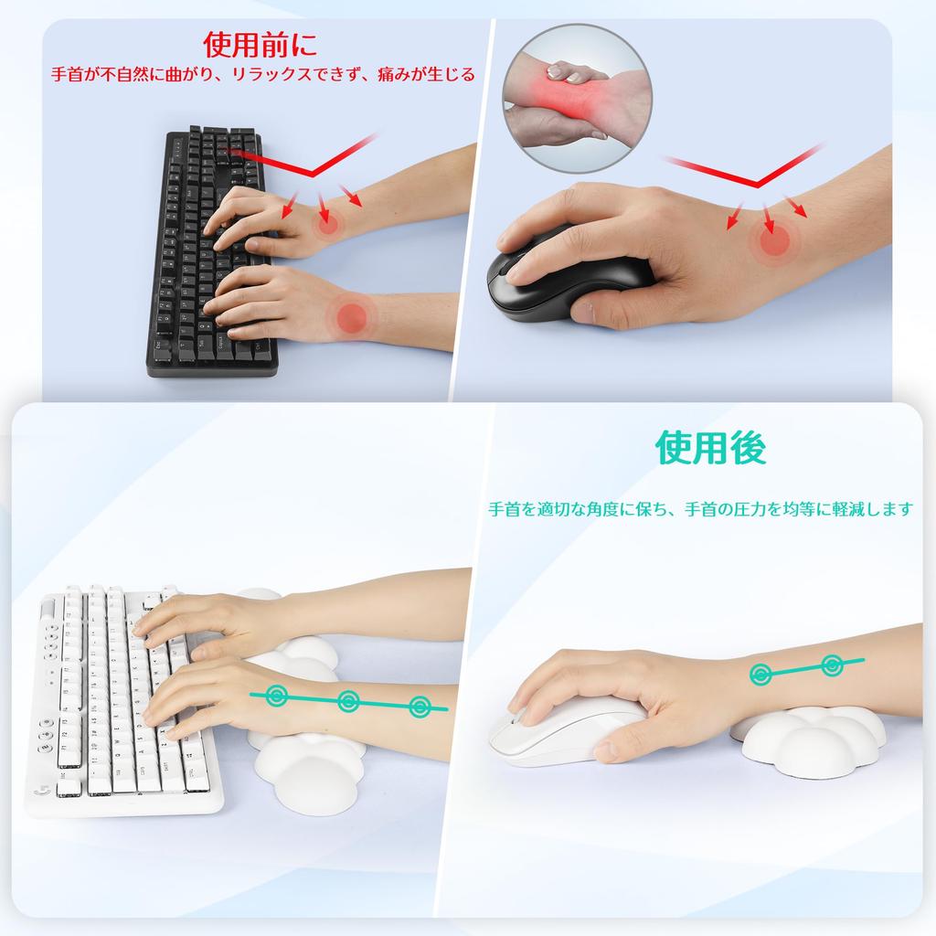 Sushret Wrist Rest Cloud Palm Rest Set with PU Leather Memory Cute Wrist Rest Keyboard for Wrist Support and Desk Cloud Wrist Pad for Cloud, Foam,