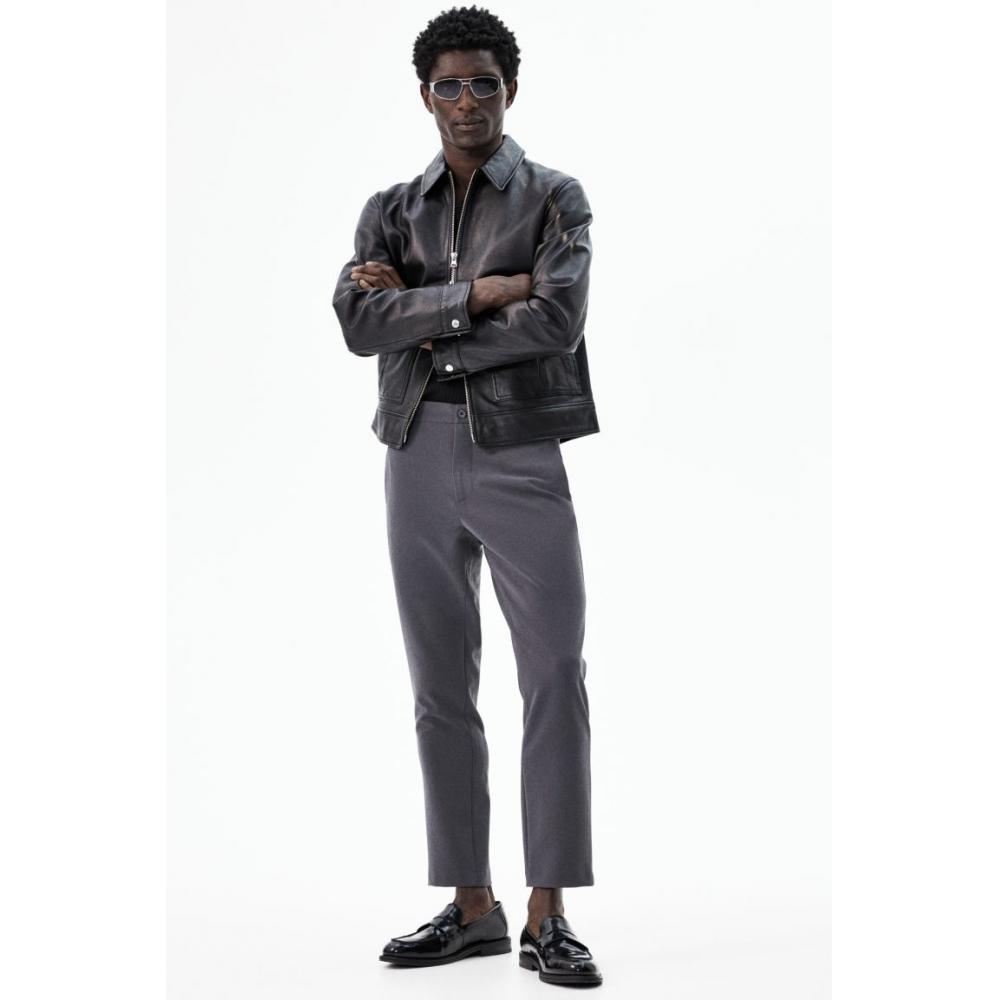 

Укороченные брюки HM Slim Fit темно-серого цвета 28