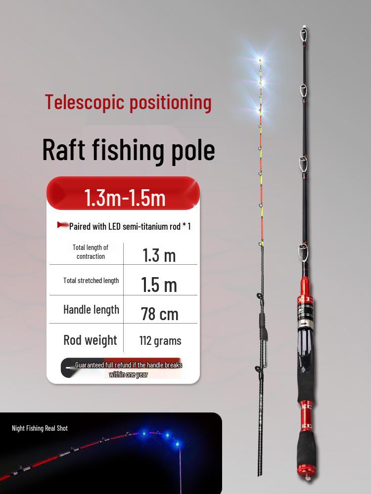 Luminous Telescopic Half-Titanium Bridge Fishing Rod with Soft Tip