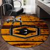 1PC round rug Wolves Football Club Emblem Printed Round Area Rug ,Rug For Home Office, Round Chair Rug, Decorative Carpet Fan gifts Christmas gift