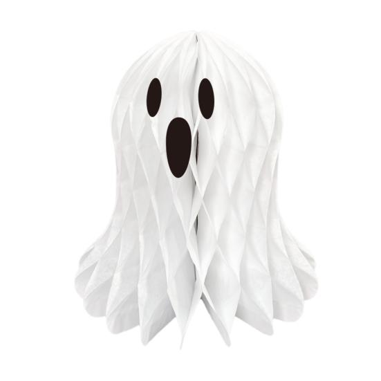 Hanging Honeycomb Ghosts Halloween Decoration 3D Paper Honeycomb Ghost Ornament for Halloween Party Home Yard Decor