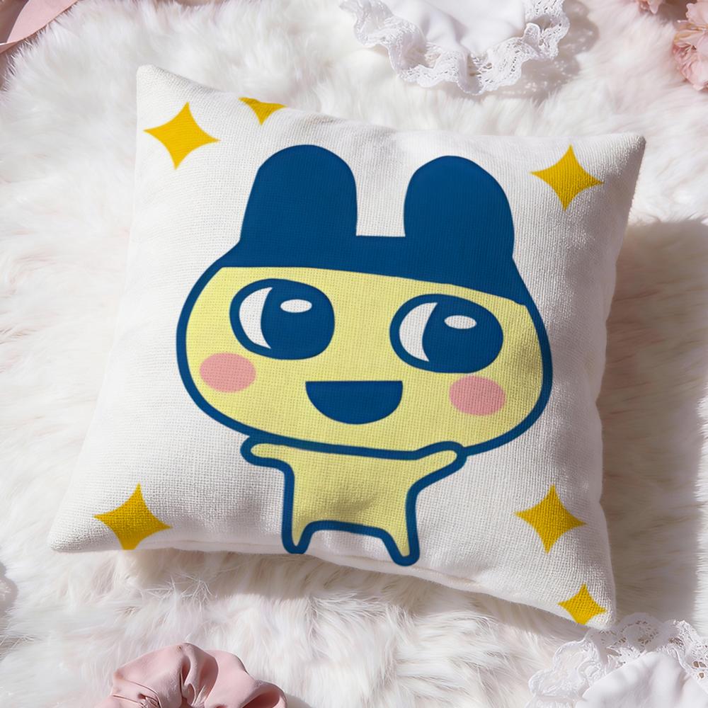 Cute Cartoon Tamagotchi Cushion Cover Premium Comfort Reversible Pillow Cove -Two In One Design For Any Room & Car Interior