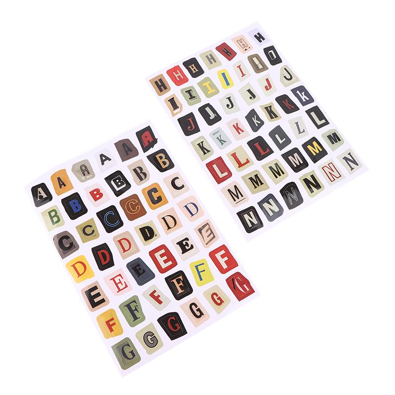 Alphabet, Number & Symbol Label Stickers Diy Scrapbooking Journal Supplies For Students (Decorative Collage Base)