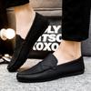 Soft Black Round Toe Loafers Men's Leather Shoes Moccasin Male Casual Shoe Flat Low Price Footwear Offer Fashion 2025 Pu Elegant
