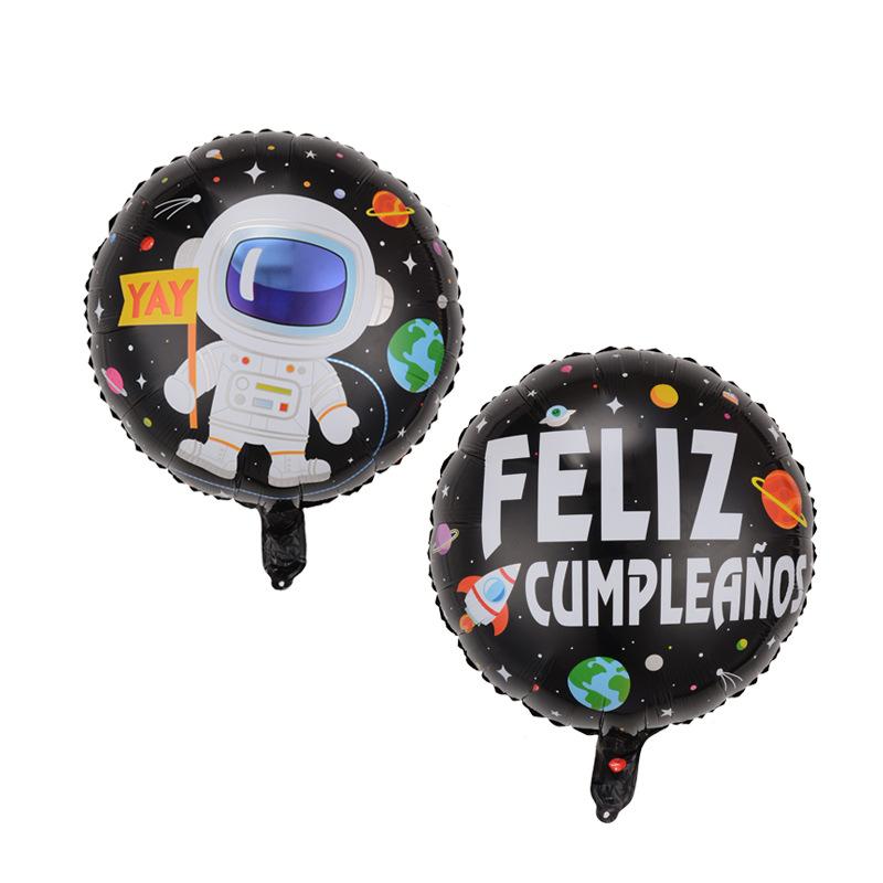 18 Inch Spanish Happy Birthday Round Aluminum Film Balloon Spanish Birthday Party Decoration Balloon