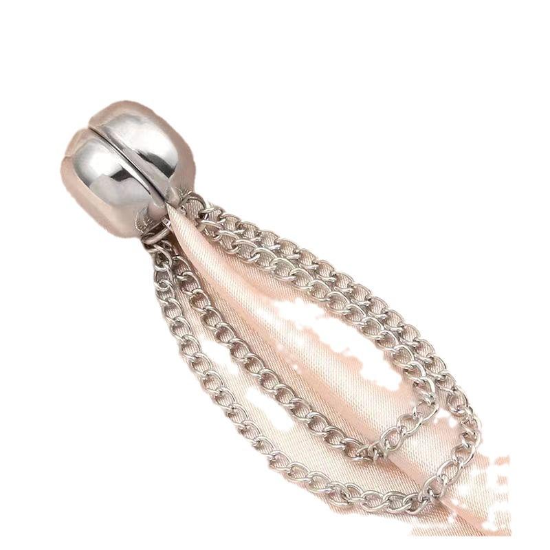 Cross-border Alloy Magnetic Chain Clip: Round Strong Magnetic Buckle for Scarves and Pant Legs