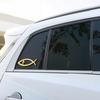 Autoaufkleber Fischförmiges Emblem 3D-Metalltextur Autoaufkleber mit starkem Klebstoff Wasserdicht Sonnenschutz für Karosserie Stoßstange Fenster