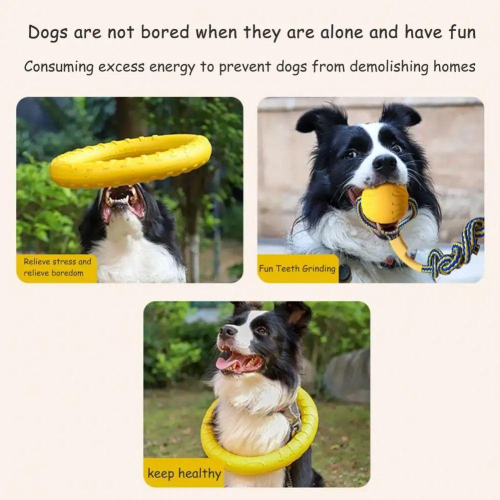 Teeth Cleaning Dog Chew Rings EVA Indestructible Pull Ring Toy Dog Chew Toy  Large Dogs