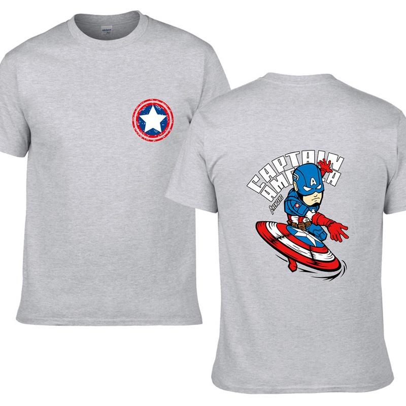 Vibrant Avengers Captain America Printed Short Sleeve Top For Every Season