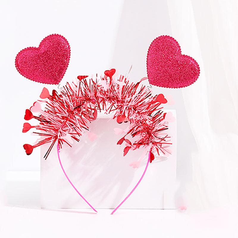 Valentine's Day Red Heart Headband Hair Clip - Wedding & Party Photo Prop