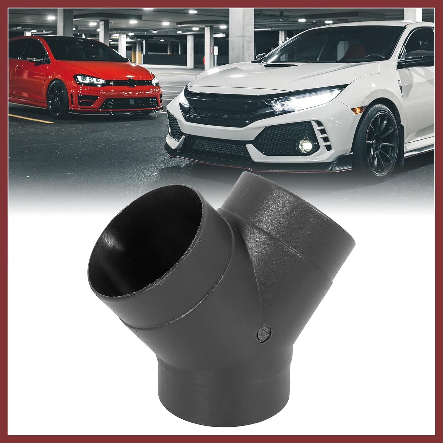 

75mm Car Heater Warm 3 Way Air Ducting Pipe Y Shape Outlet Connector Black Plastic Replace Parts