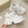 10CM Women Casual Platform Sneakers Mesh High Heels New Summer Sports Leather Shoes Bling Trainers Chunky Sneakers Zapatos Mujer