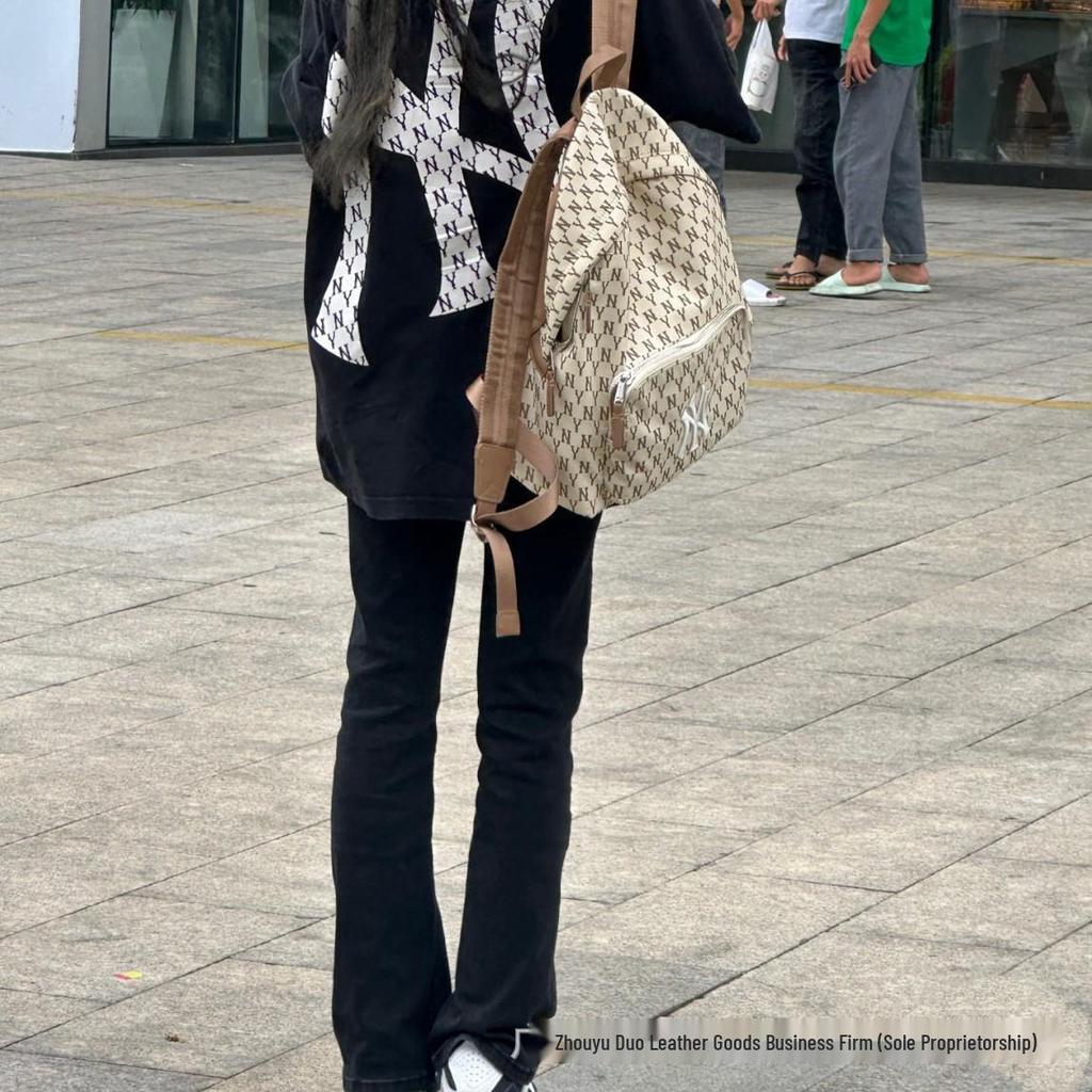Korea 2025 ML Versatile Monogram Backpack: Large Capacity Unisex Schoolbag