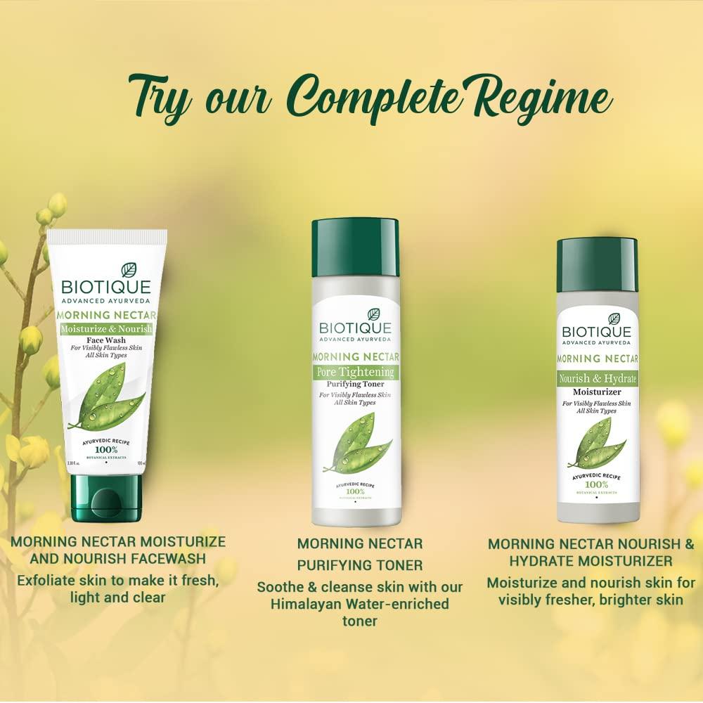 Biotique Morning Nectar Flawless Skin Moisturizer Lotion 190ml – Hydrates, Brightens, Prevents Dark Spots & Blemishes
