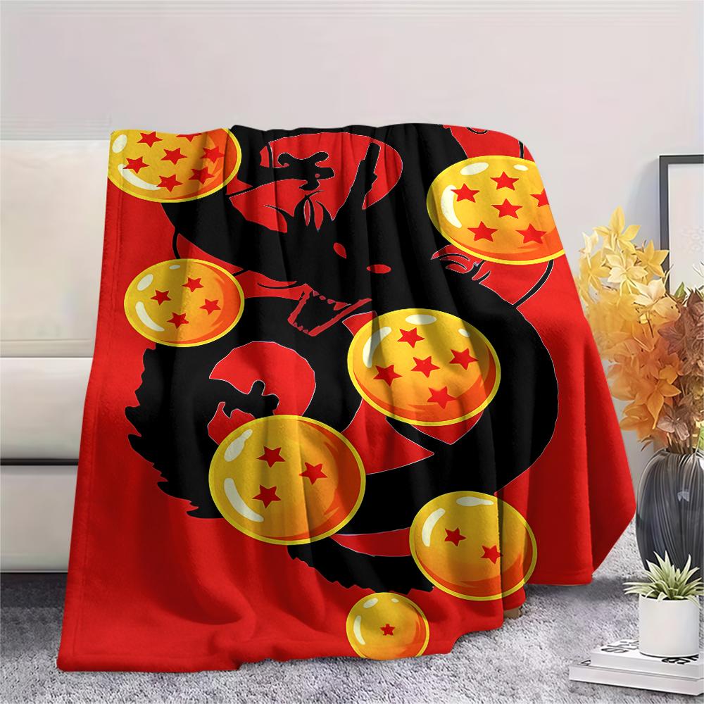 Coperta in Flanella con Stampa Personaggi Dragon Ball, Alta qualità Confortevole per Tutte le Stagioni, Arredamento per la Casa, Calore e Comfort, Perfetta per Regali di Natale