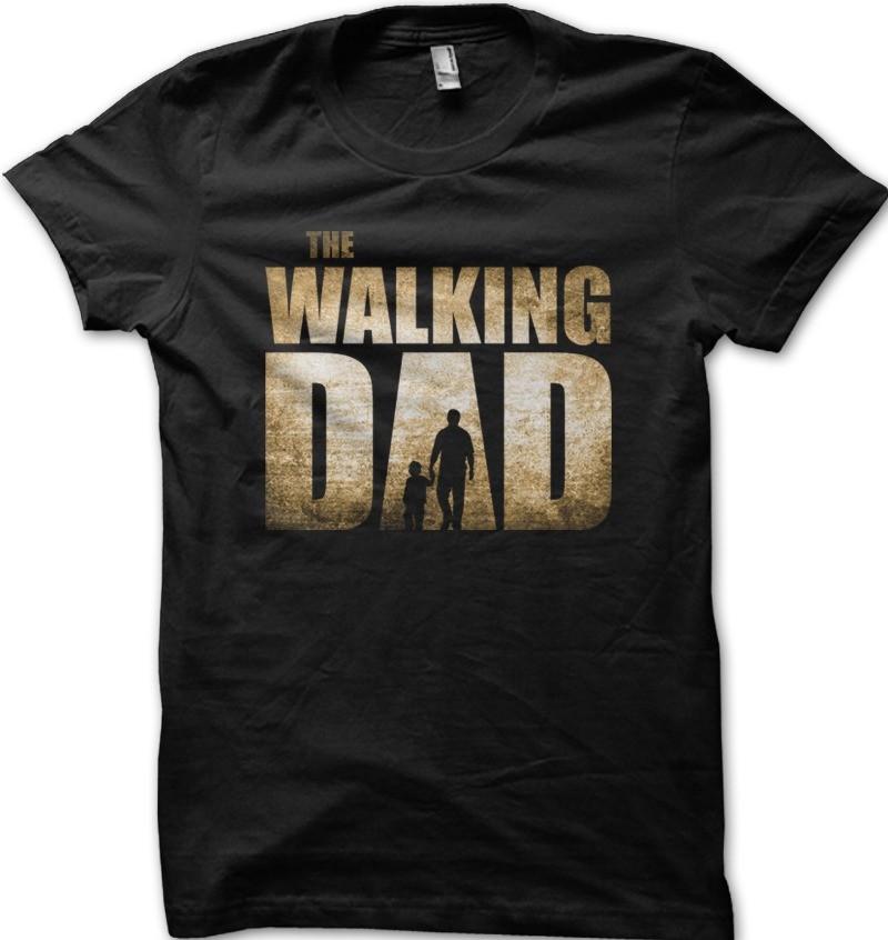 The Walking Dad Father Son Daughter Fathers Day Mens printed t-shirt OZ9152 S разноцветный