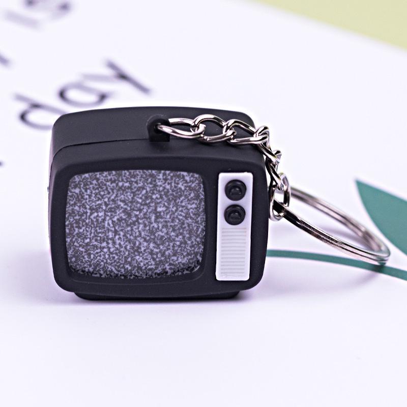 Xiaohongshu Mini Halloween Horror TV Keychain Pendant Bag Charm Flat Ring снежинка